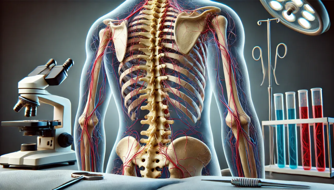 Anatomia kręgosłupa i naczyń krwionośnych, mikroskop, prob&oacute;wki. Szukasz odpowiedzi, jakie leki na korzonki?