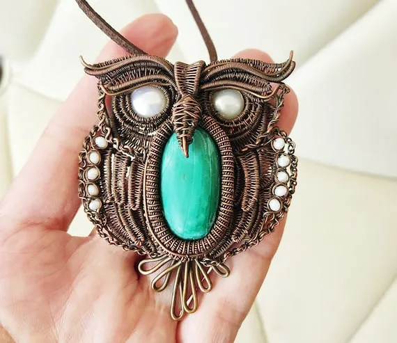 wire wrapping naszyjnik z kamieniem przykłady