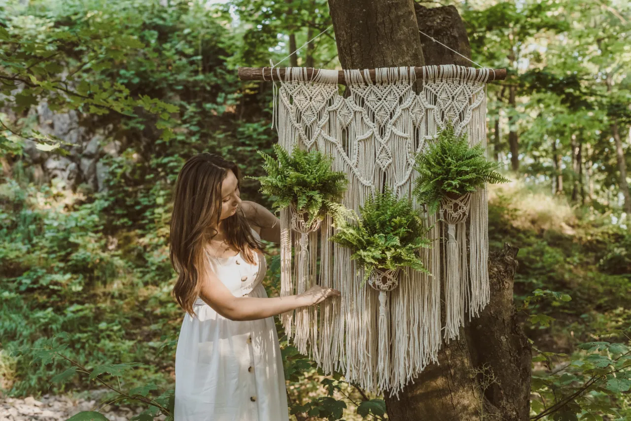 materiały do makramy kwietnik kokon