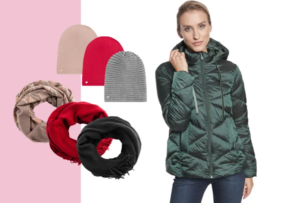 czapki neutralne kolory do zielonej kurtki stylizacje