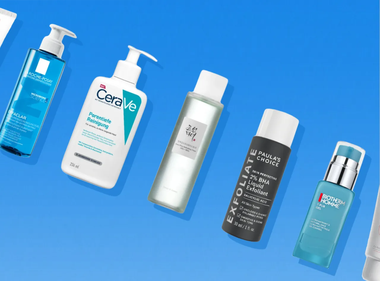 Gesichtspflegeroutine Produkte für fettige Haut