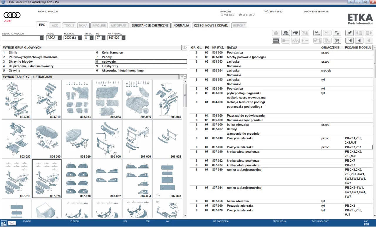 Audi Q5 wymiary schemat