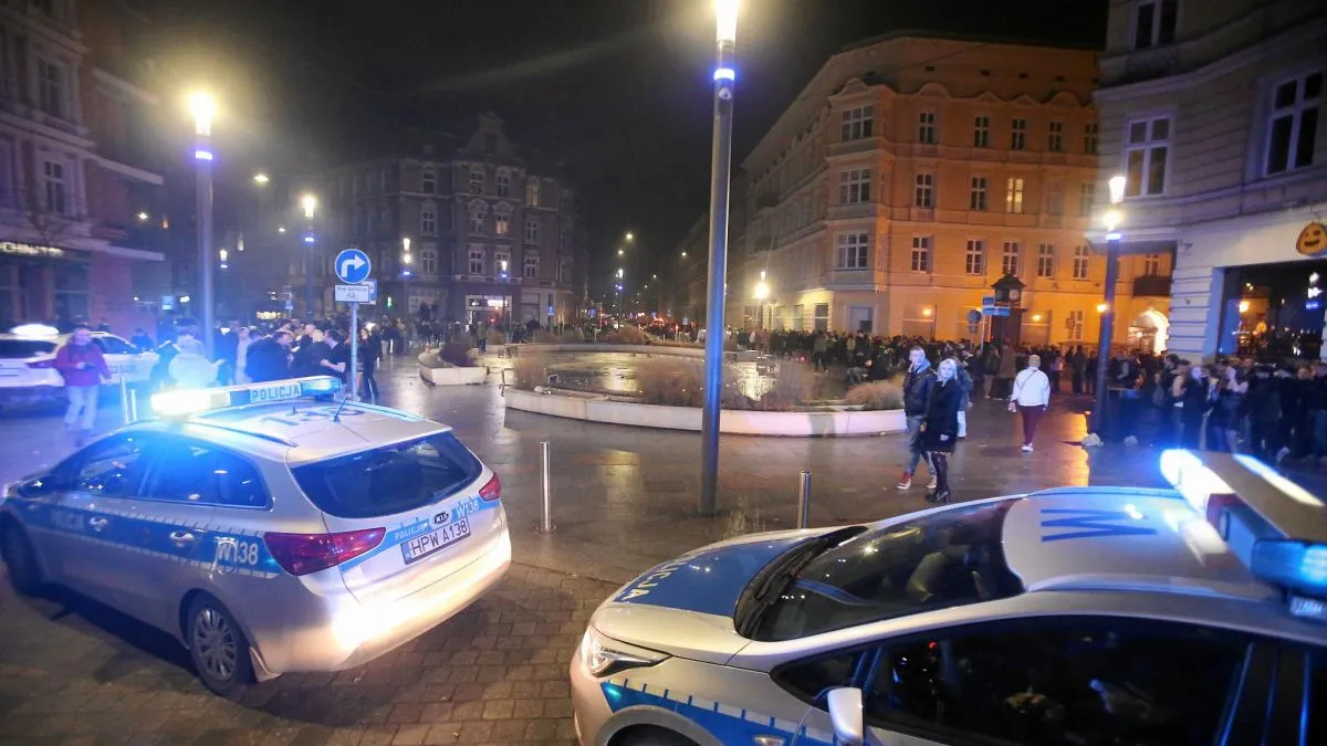 Deptak Bogusława nocą Sylwester Szczecin