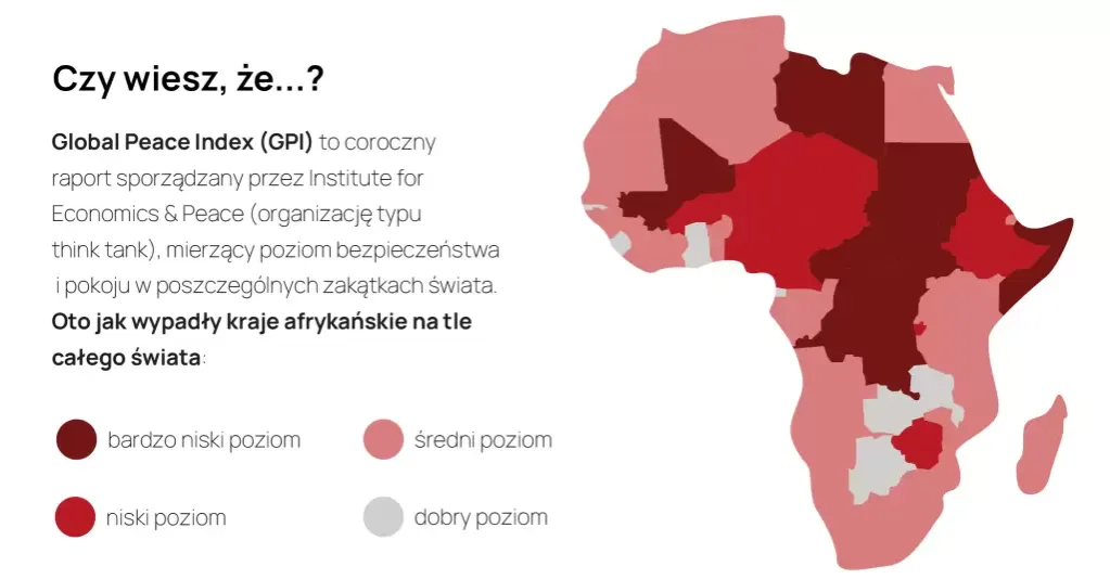 Mapa bezpiecznych kraj&oacute;w Afryki dla turyst&oacute;w