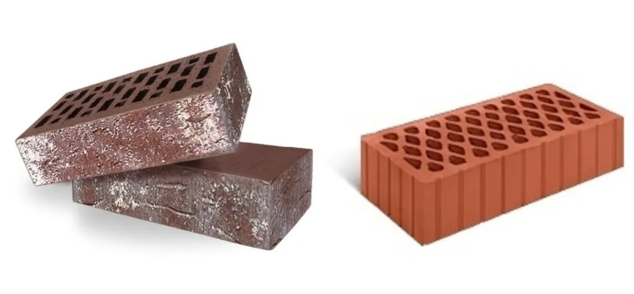 r&oacute;żne rodzaje cegieł budowlanych