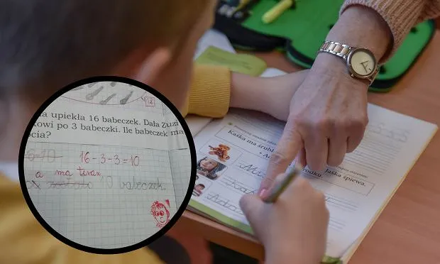 Uczeń piszący egzamin maturalny z matematyki, zegar