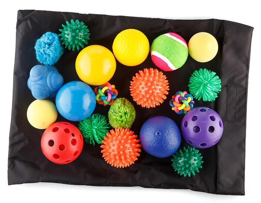 Różne piłeczki sensoryczne dla dzieci