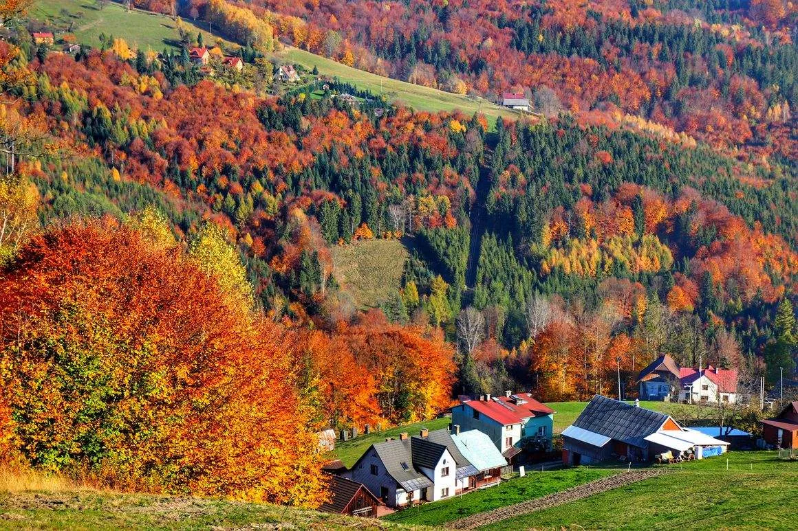 Beskid Śląski góry krajobraz jesień