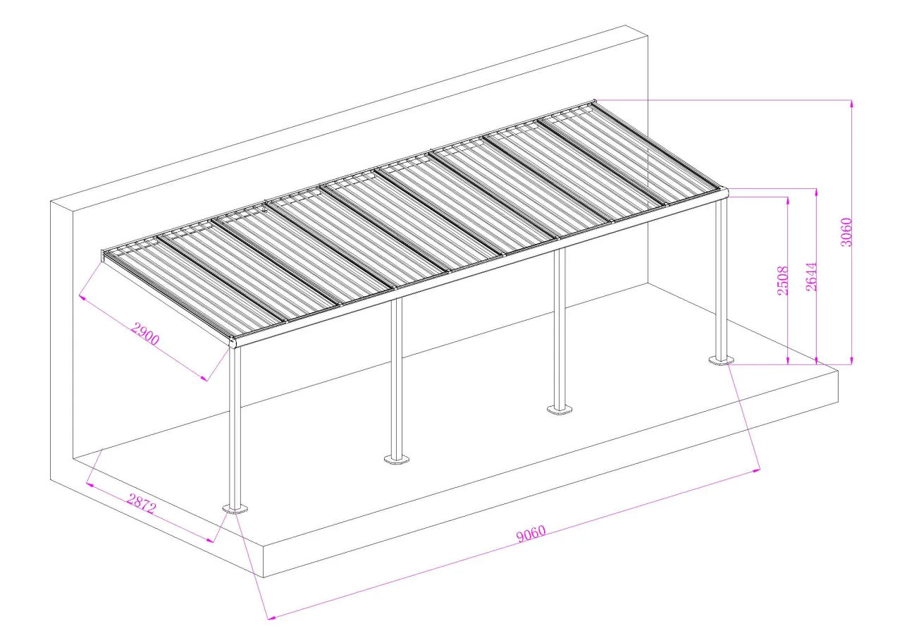 planowanie zadaszenia tarasu schemat