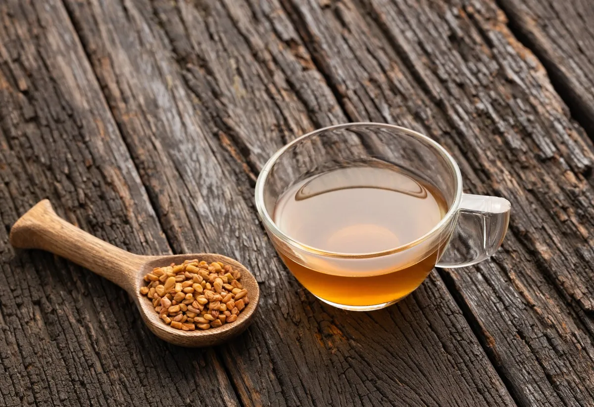 kobieta pije herbatę z kozieradki