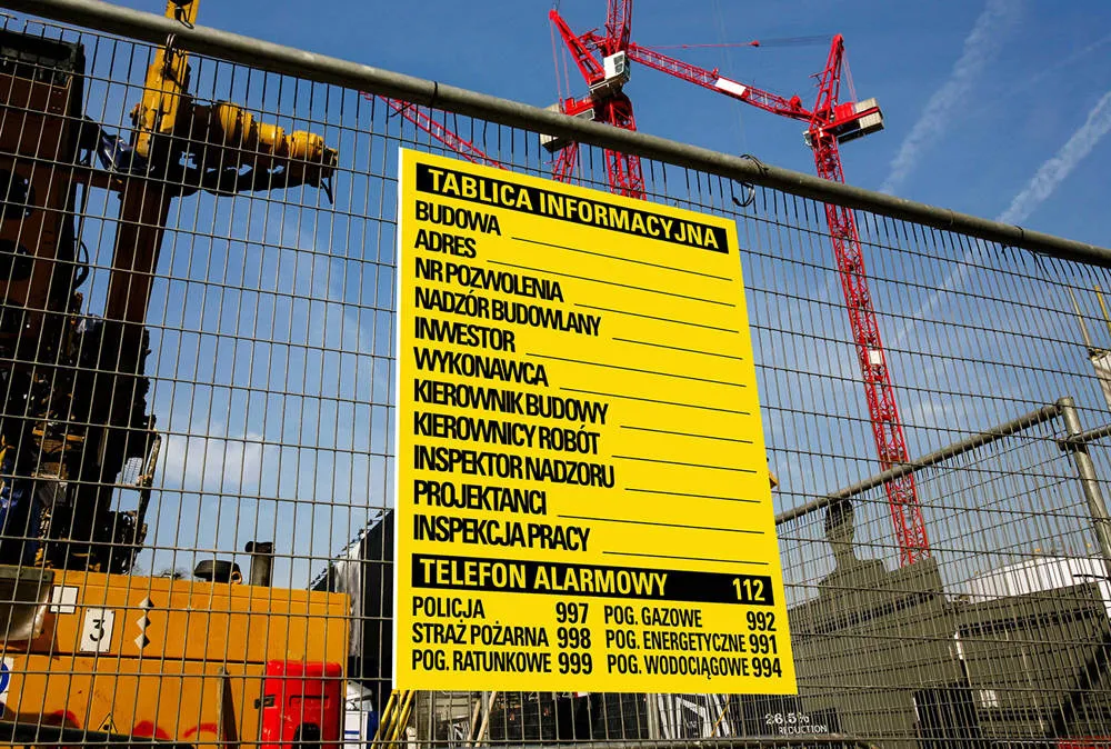 Plac budowy tablica informacyjna