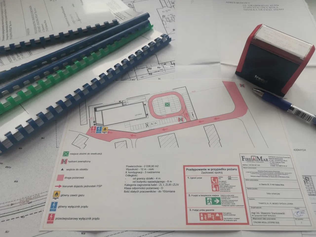 Rzeczoznawca ppoż. sprawdza projekt budowlany