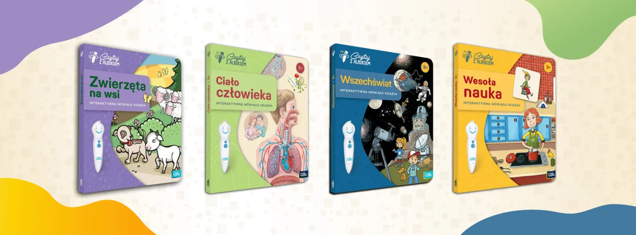 r&oacute;żne interaktywne książki dla dzieci w r&oacute;żnym wieku