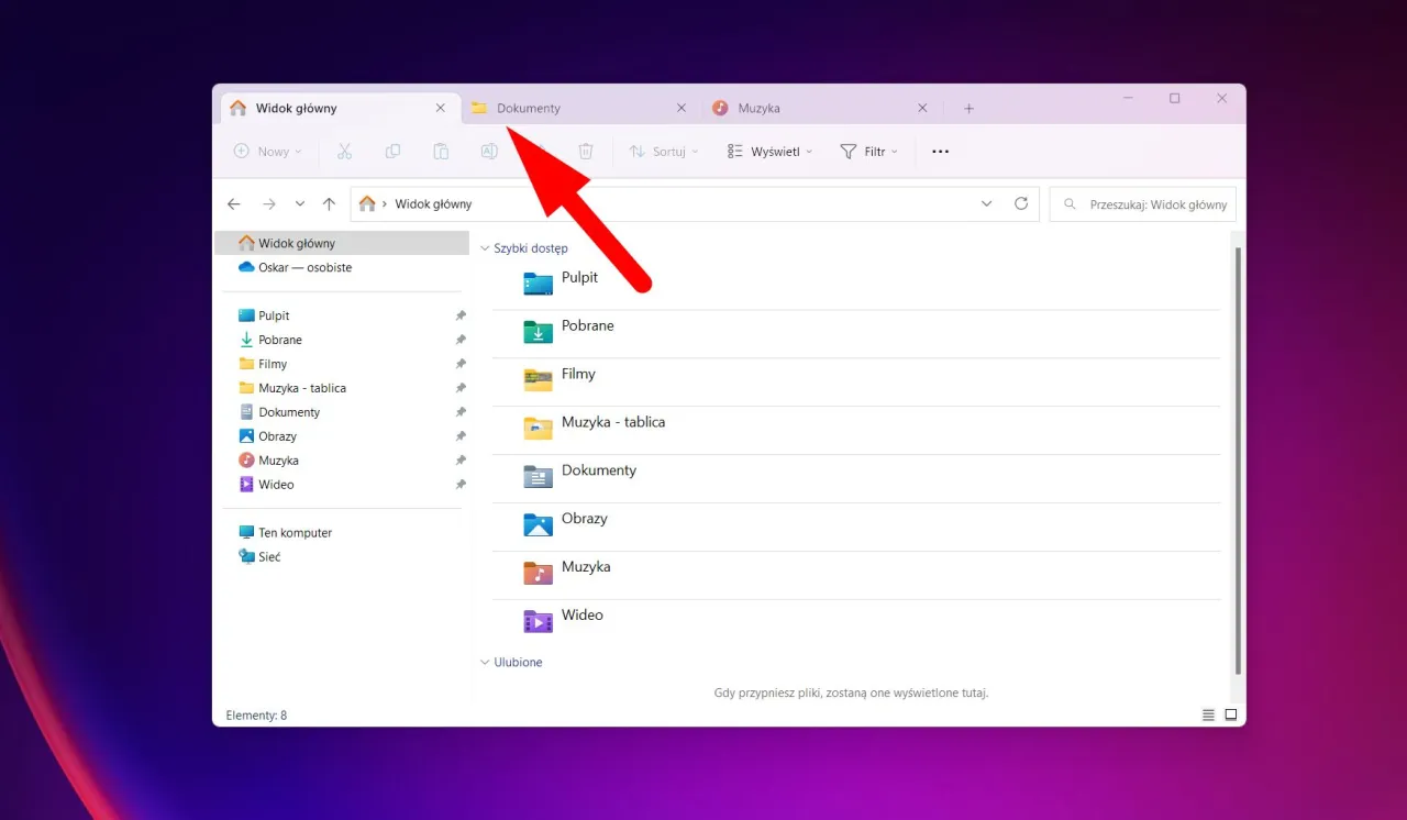 Windows 11 22H2 Eksplorator plik&oacute;w zakładki