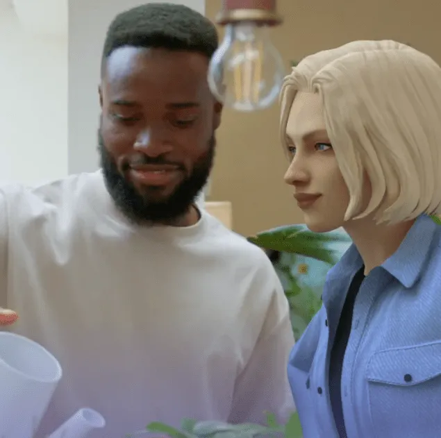 interfejs aplikacji AI girlfriend replika character ai