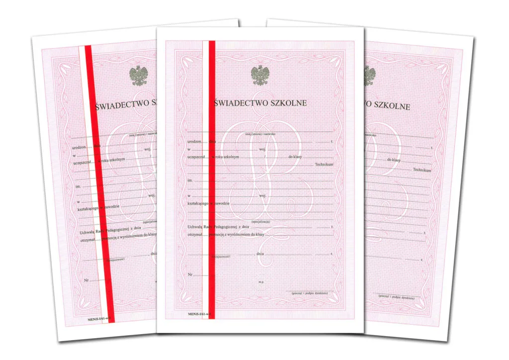 dokumenty świadectwo szkolne duplikat