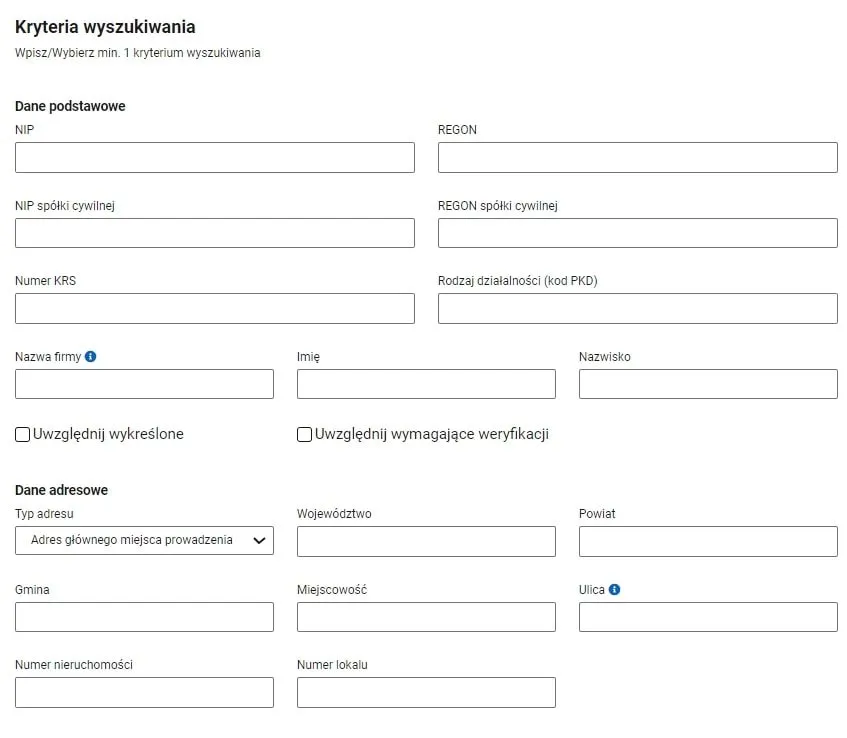 Formularz CEIDG zgłoszenie PKD