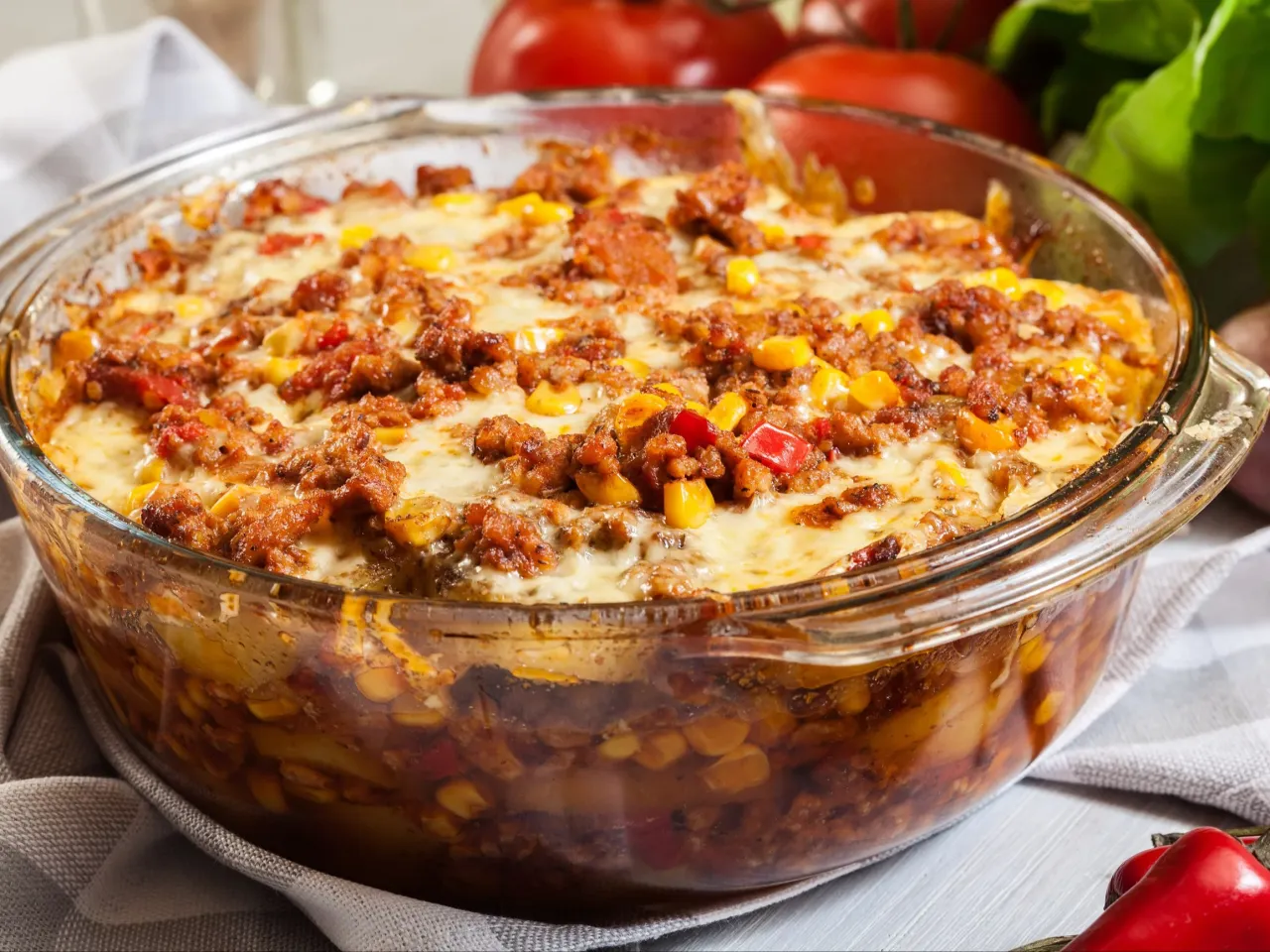Składniki na domową zapiekankę z mięsem mielonym