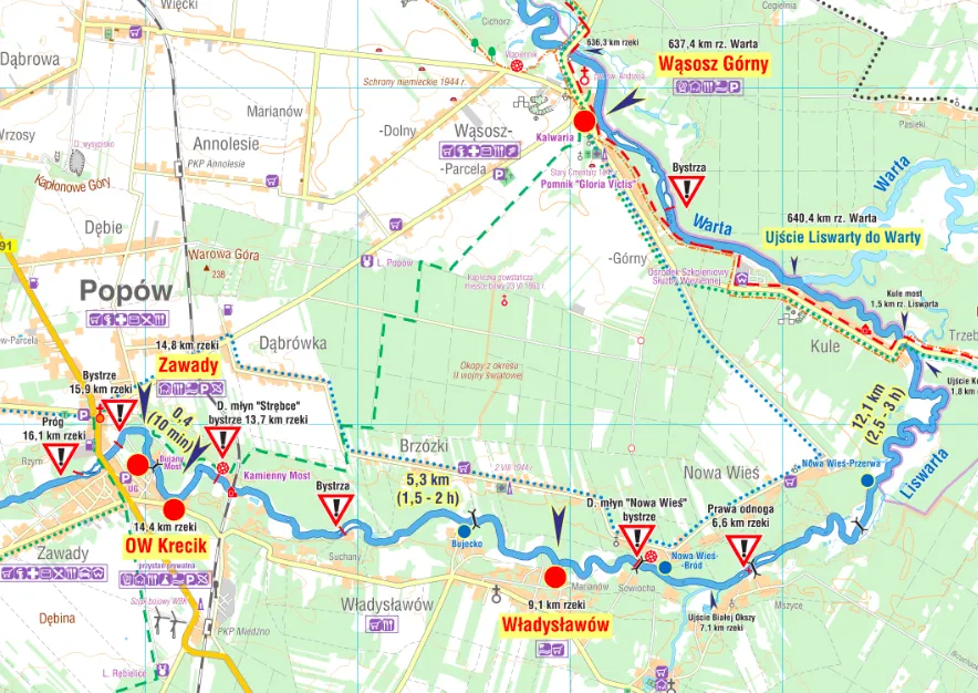 mapa rzek spływy kajakowe włocławek