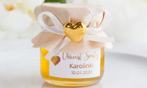 Słoiczek z miodem podziękowanie chrzest DIY
