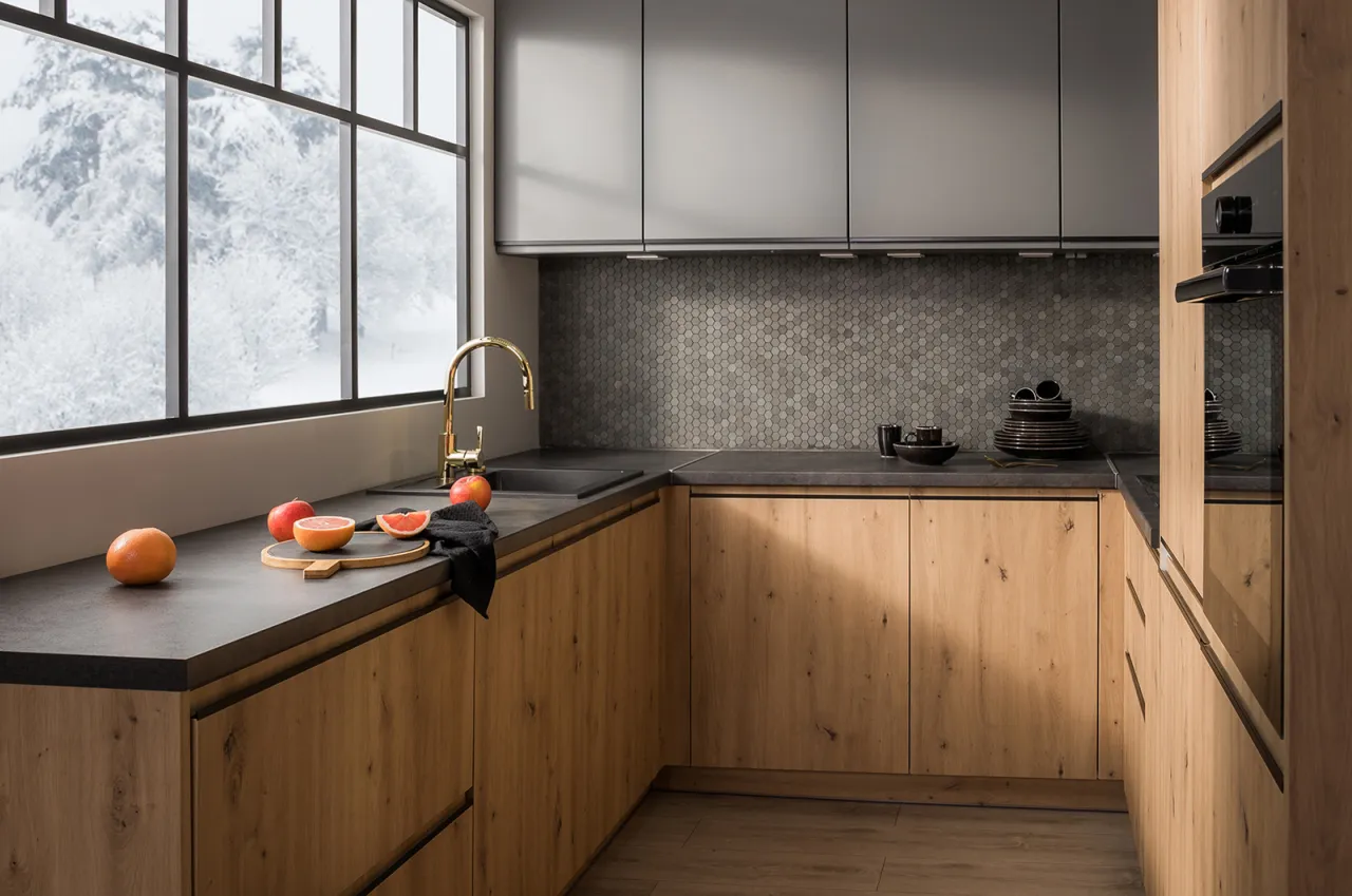 Płyta laminowana w kuchni zamiast płytek