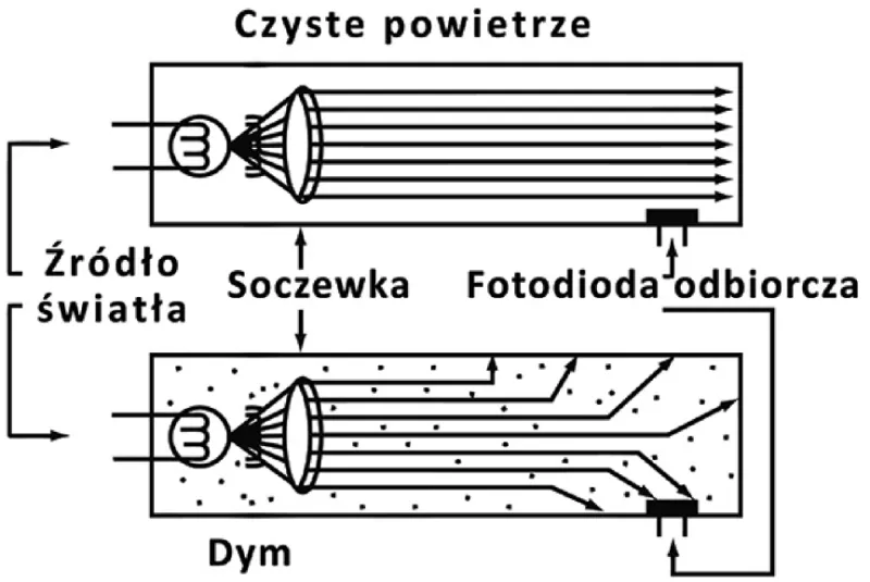 Rodzaje czujnik&oacute;w dymu infografika