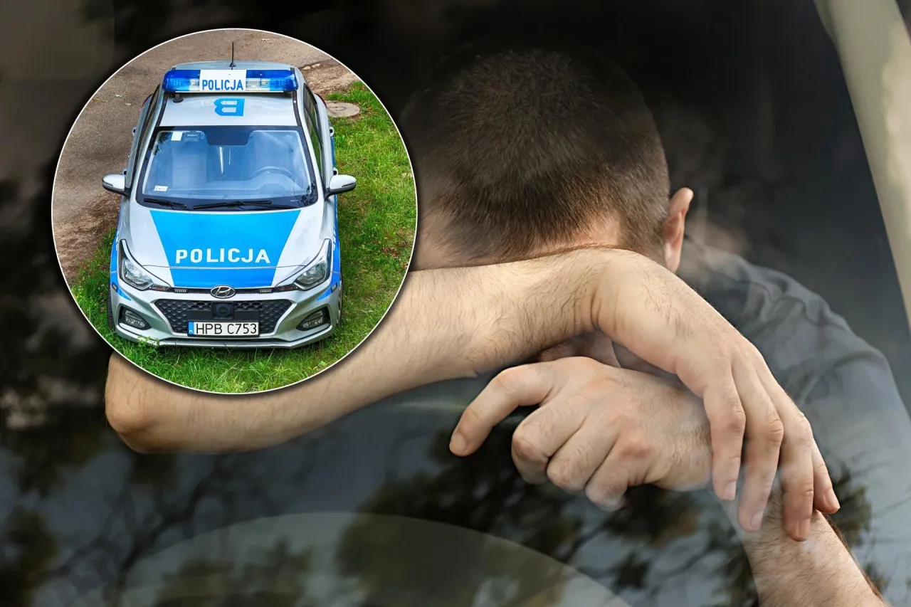 policjant rozmawiający z obywatelem przy drzwiach