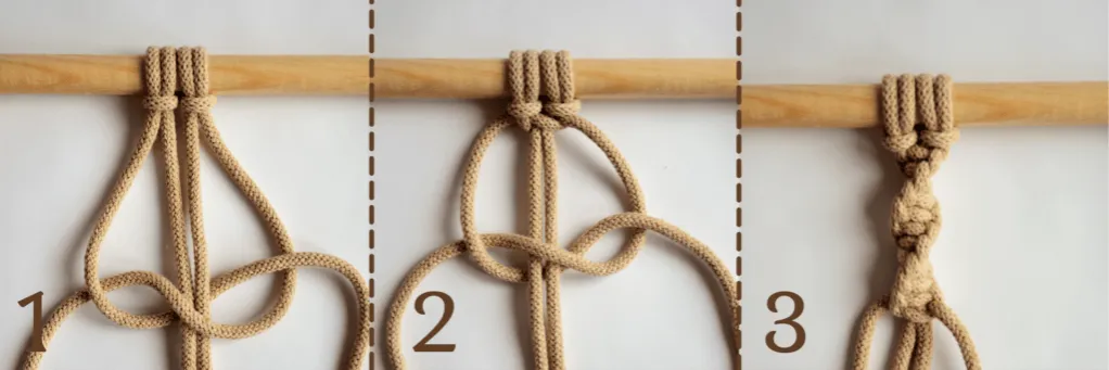 podstawowe węzły makramy płaski spiralny