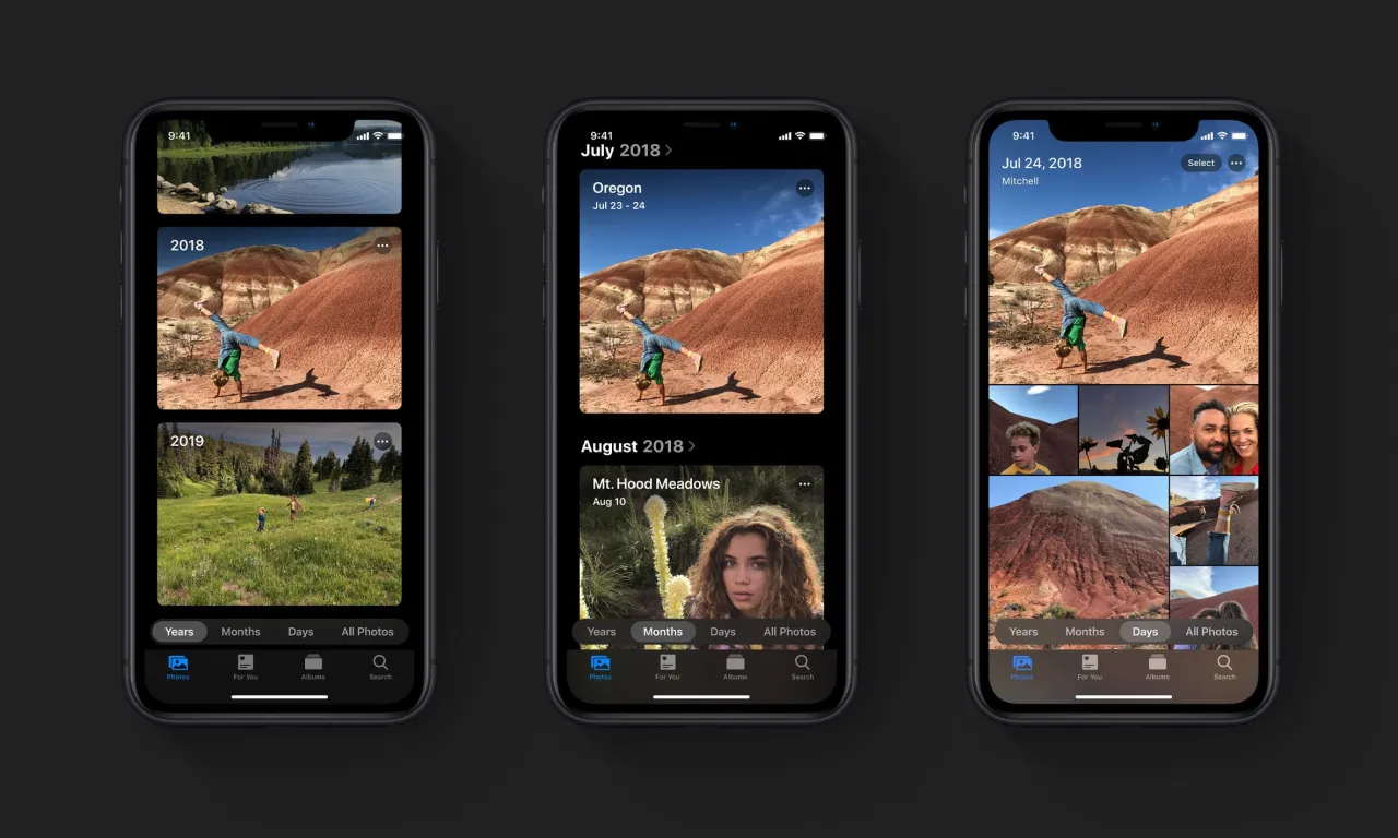 iPhone z otwartą aplikacją Zdjęcia i widoczną sekcją Wspomnienia