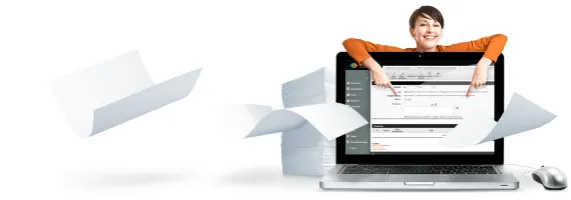 osoba sprawdzająca rachunek online, laptop, eBOK