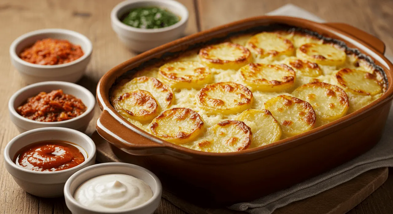 r&oacute;żne sosy do zapiekanki ziemniaczanej