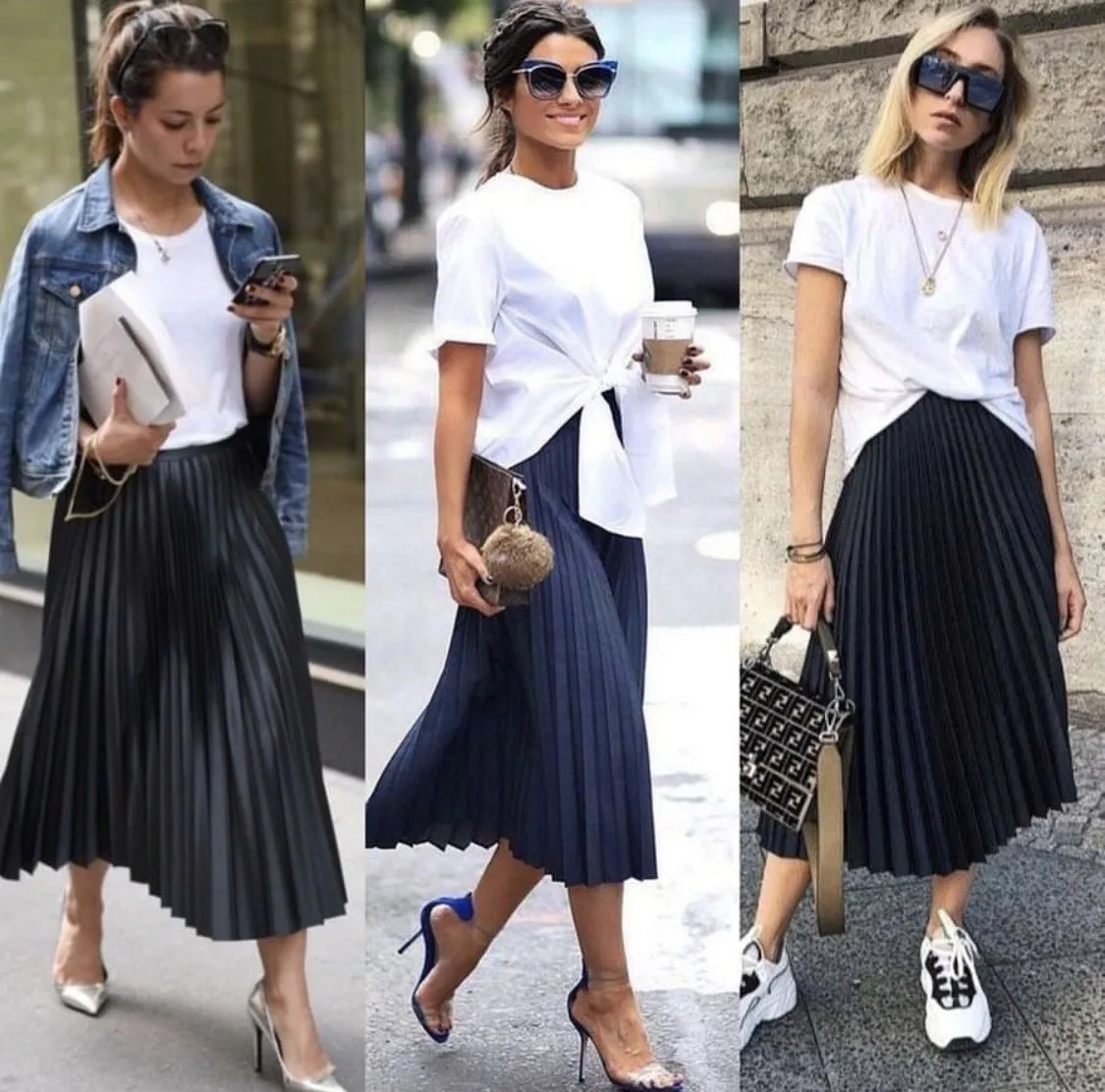plisowana spódnica stylizacje do pracy