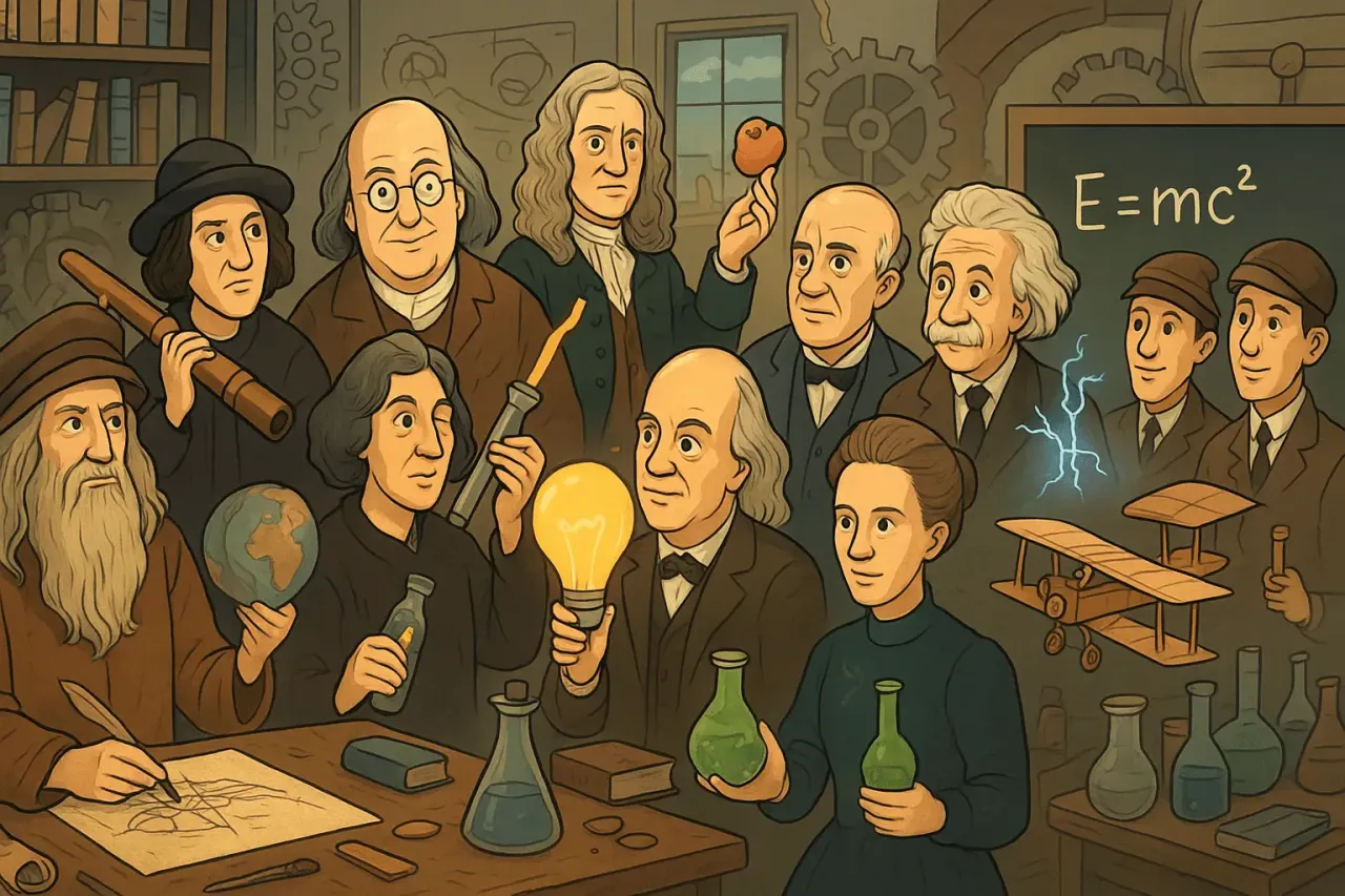 Wielcy wynalazcy, w tym Albert Einstein, który co wynalazł? E=mc².