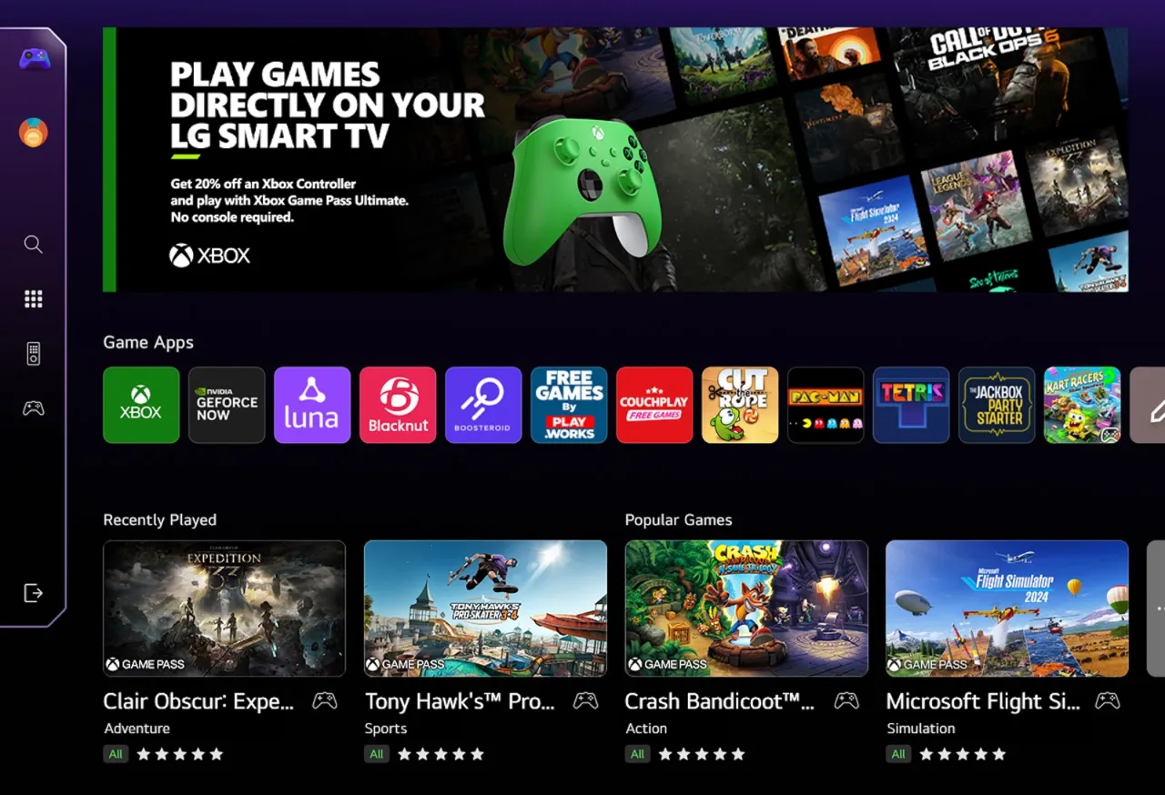 Interfejs PC Game Pass z widoczną biblioteką gier