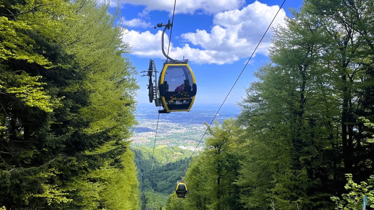 Szyndzielnia Bielsko-Biała kolejka gondolowa panorama