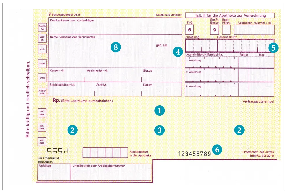 verschiedene Rezeptarten Farben