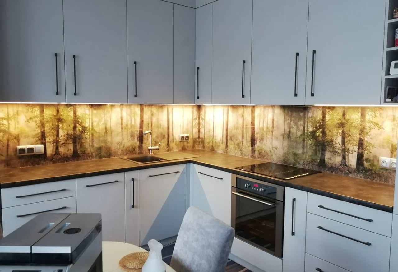 kuchnia szkło hartowane lacobel grafika