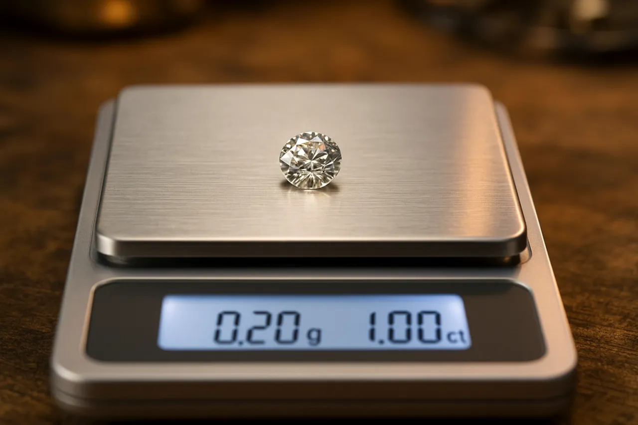 Diamenty karaty waga