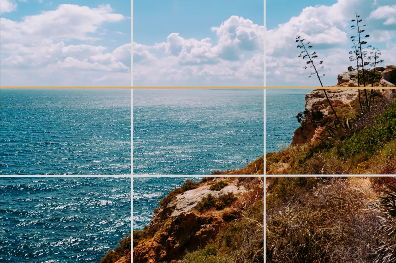 przykłady zdjęć z trójpodziałem i liniami wiodącymi