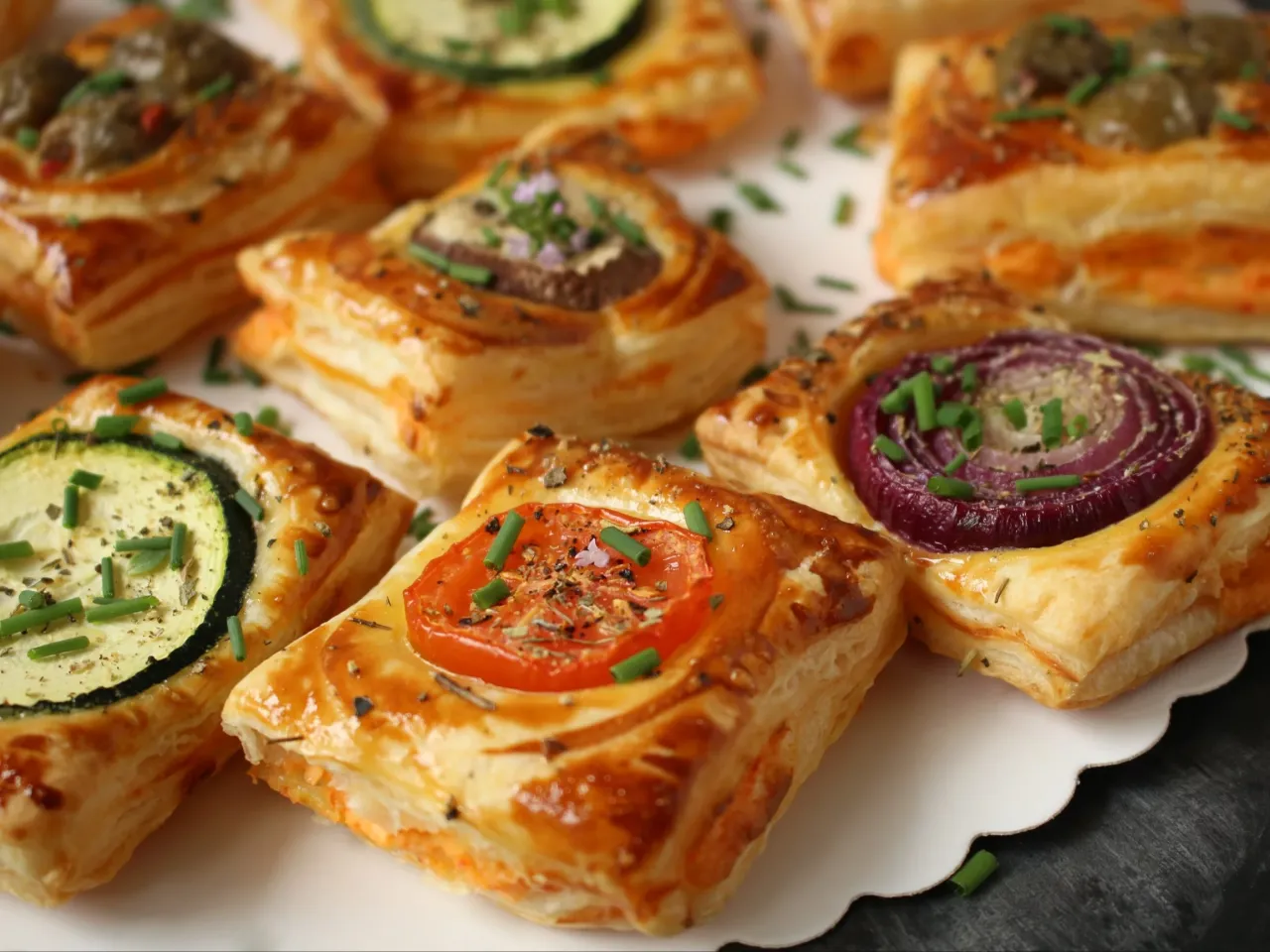 Chrupiące ciastka francuskie na stole