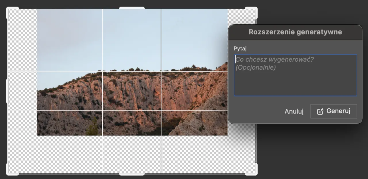 Wypełnienie Generatywne Photoshop przykłady