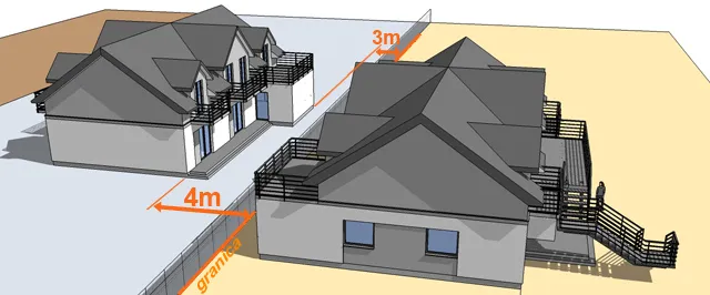 plan zagospodarowania działki odległości od granic