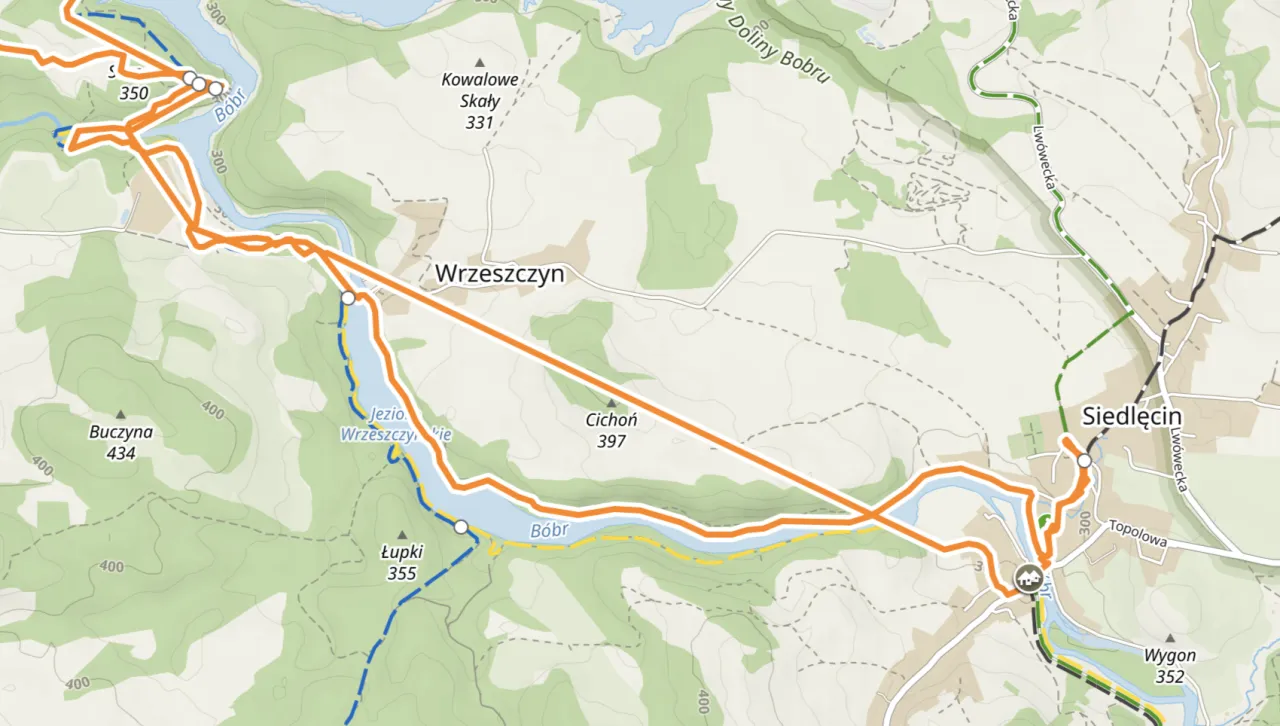 Mapa turystyczna poziomice przewyższenia