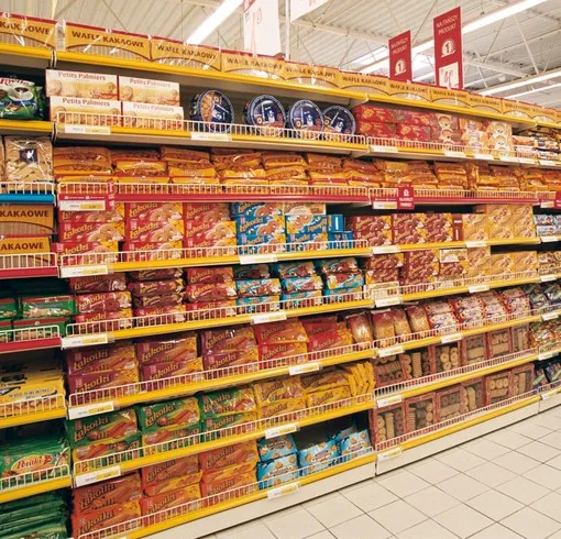 p&oacute;łka sklepowa z ciastkami digestive