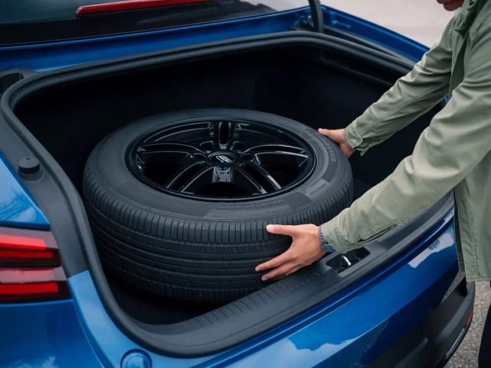 niezabezpieczone koło zapasowe wypadek