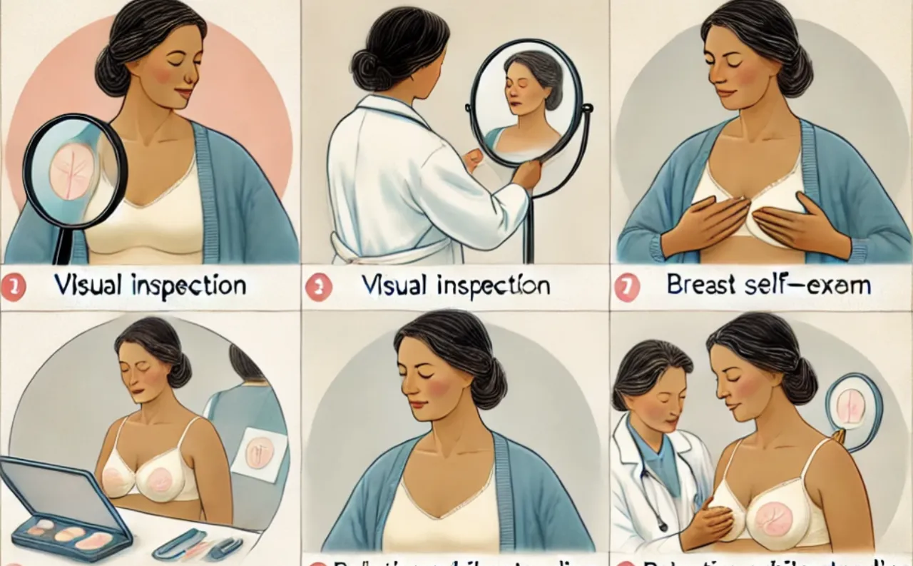 instrukcja samobadania piersi grafika