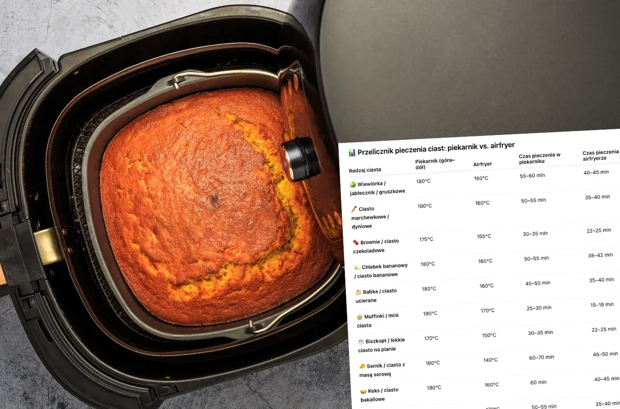temperatura pieczenia ciastek airfryer