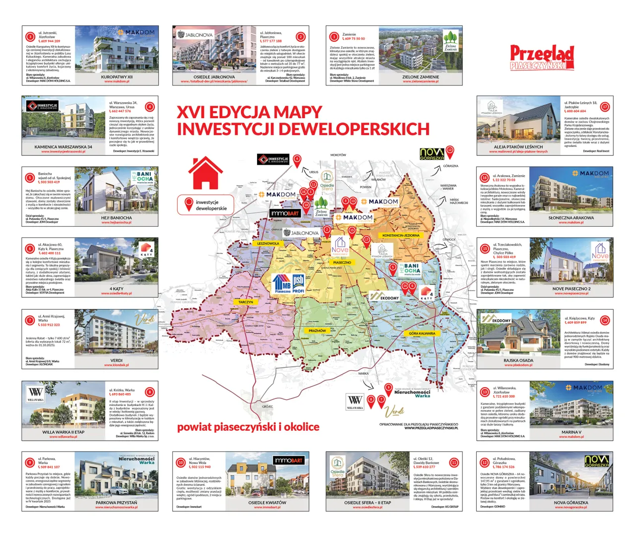 Mapa inwestycji deweloperskich w mieście