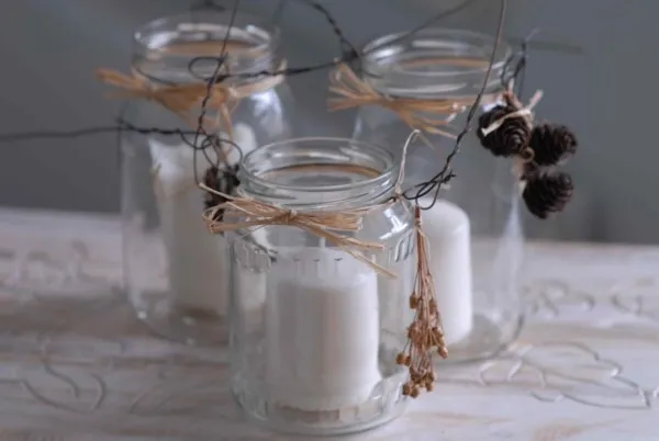 dekoracje ślubne zr&oacute;b to sam słoiki świece