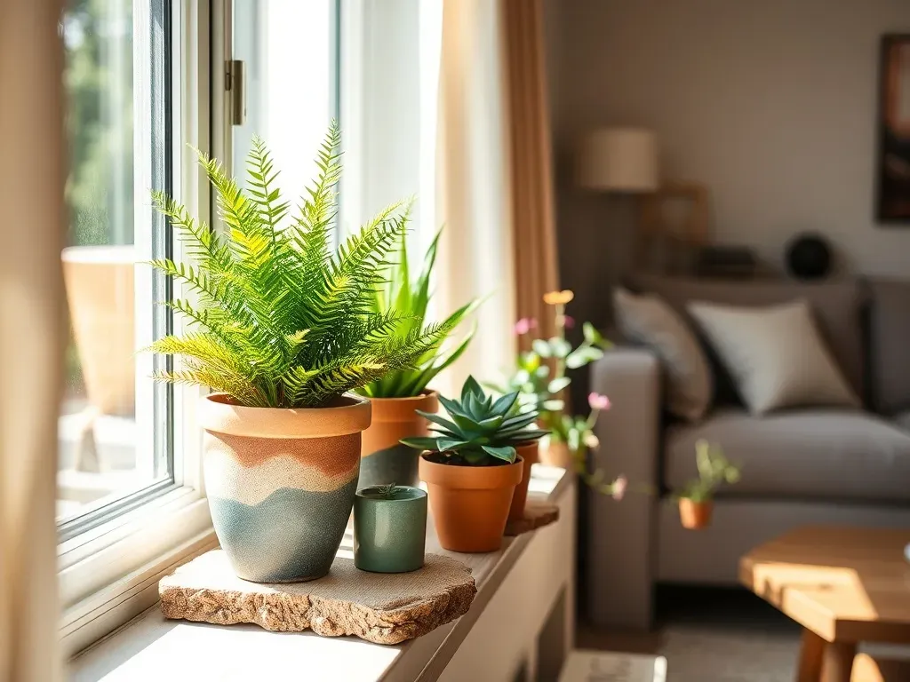 harmonijna kompozycja dekoracji na tacy na parapecie